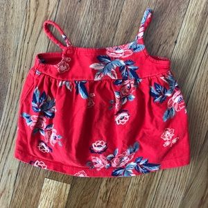 Red floral tank top